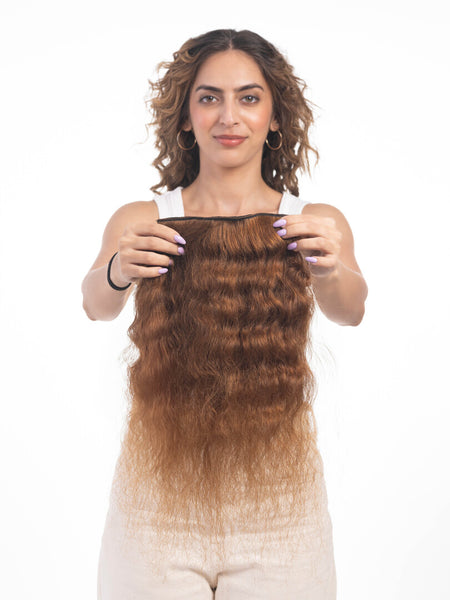 4 Clip Volumizer (Curly) Light Golden Brown