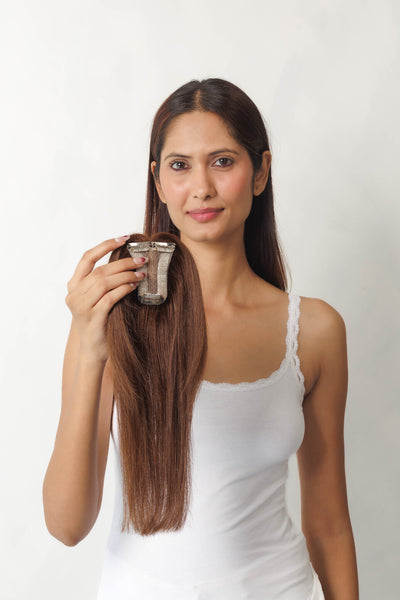 Face Framing Topper Medium Chocolate Brown