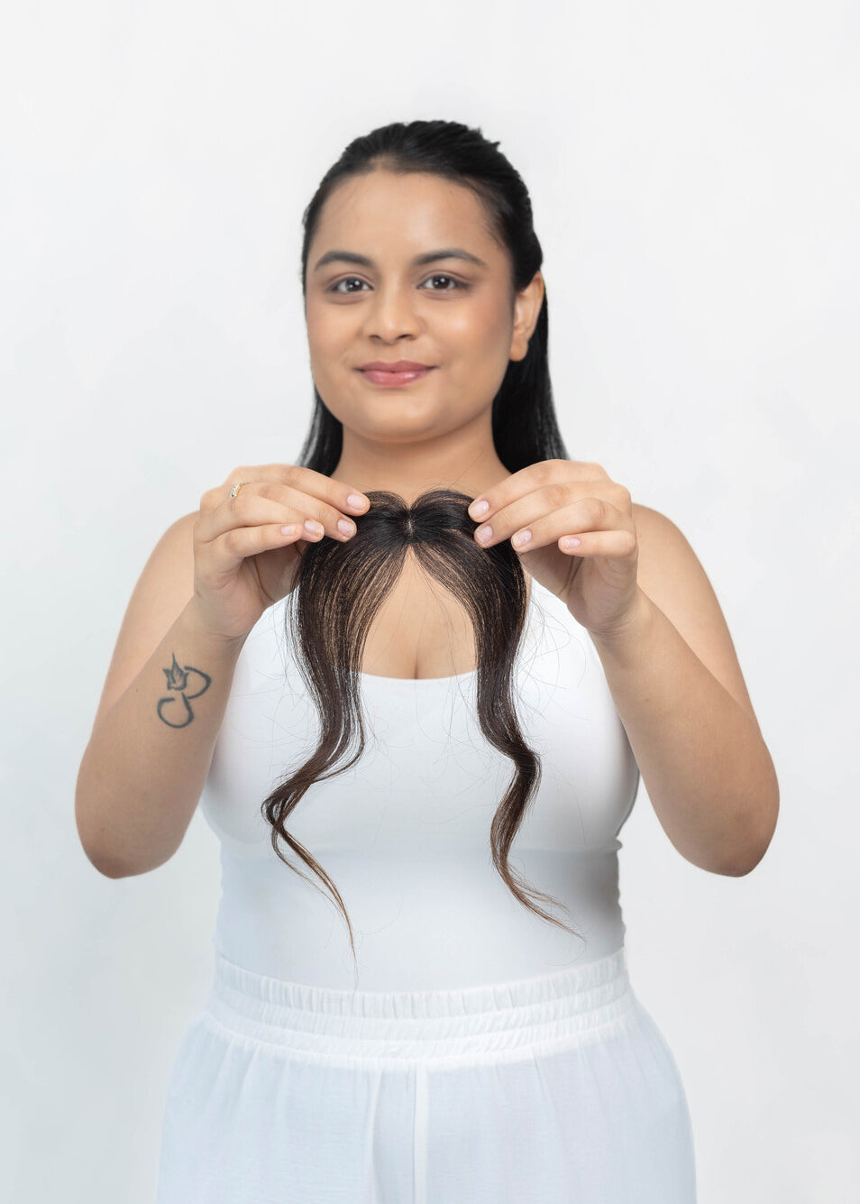 1 Clip Hairline Topper – Natural Black