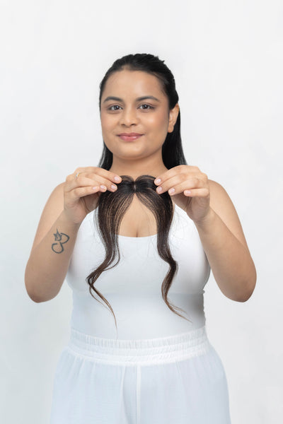 1 Clip Hairline Topper – Natural Black