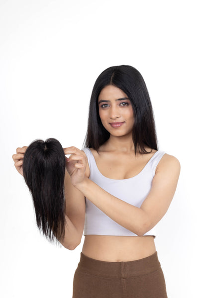 Mini Topper with Bangs Natural Black