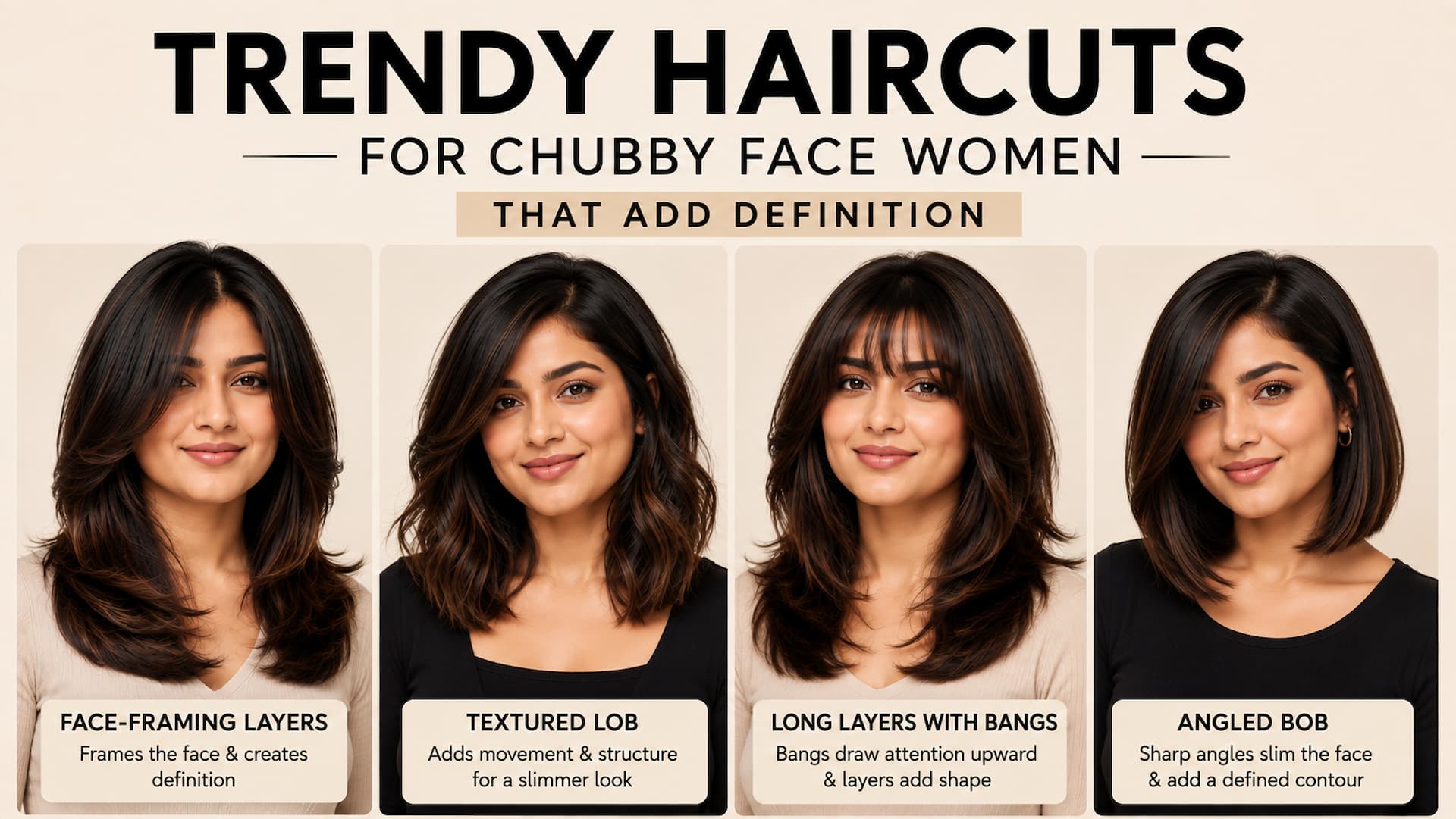 13 Trendy Haircuts for Chubby Face Women That Add Definition