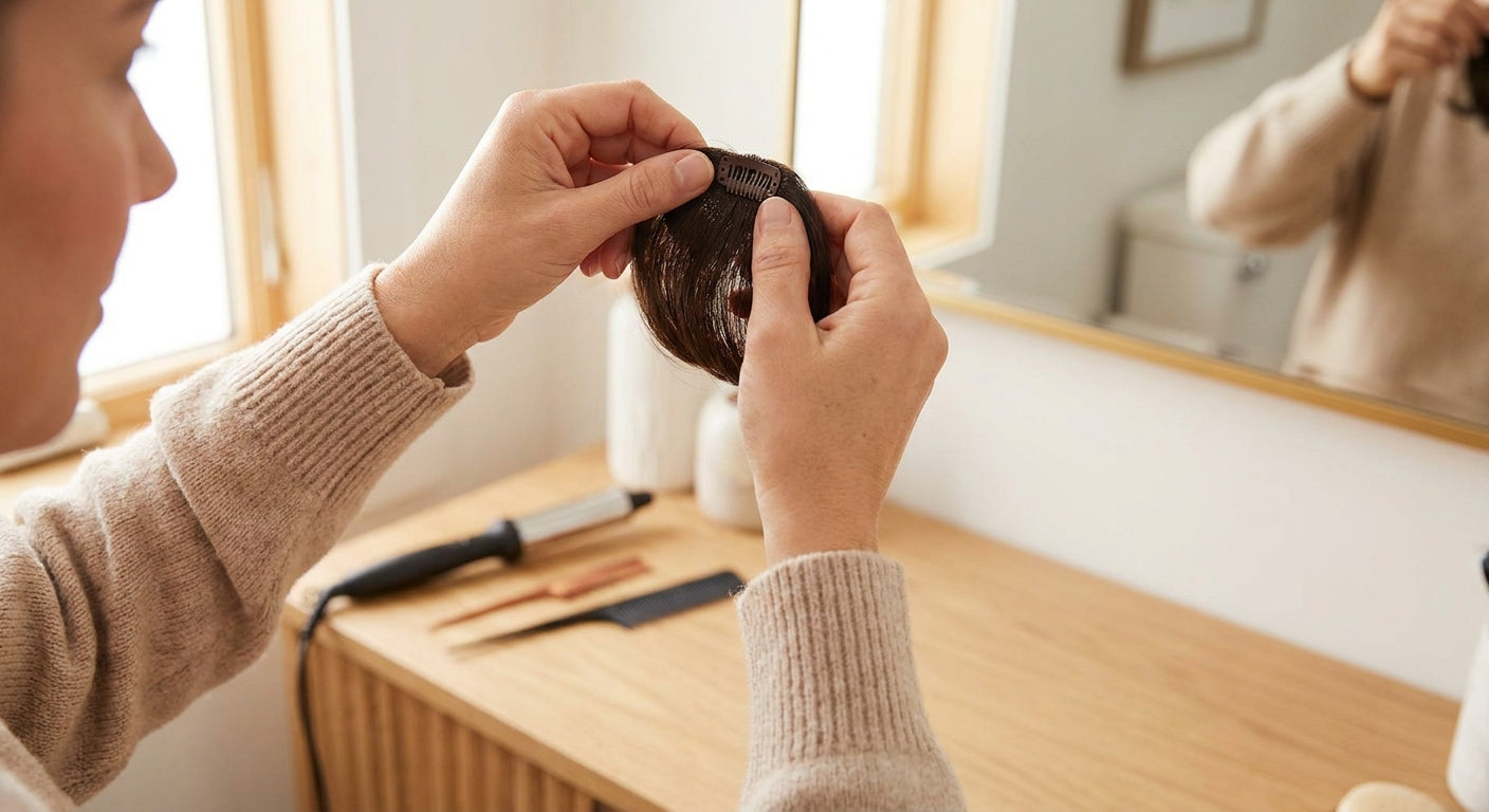 How to apply a 1 clip hairline topper at home