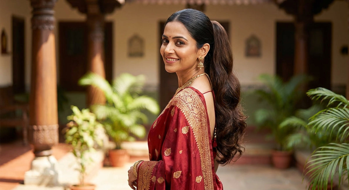 Best clip-on ponytail for a saree hairstyle — Indian women's guide