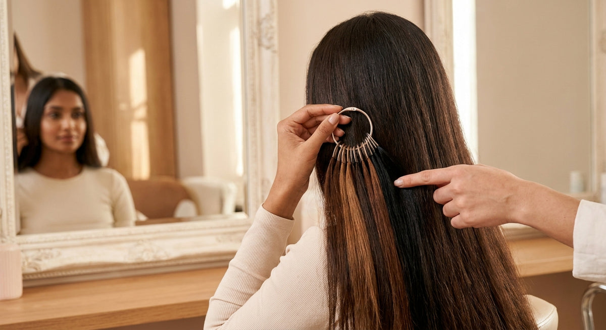 How to match a hair extension shade to your natural Indian hair