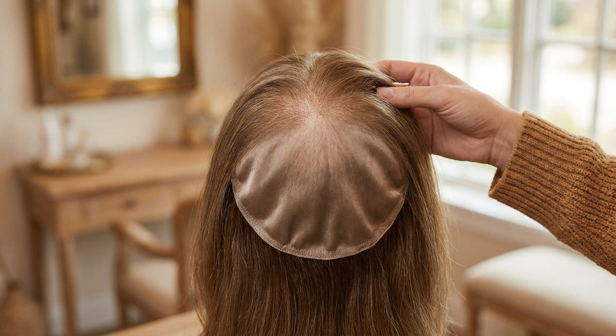 Silk topper with 4×4 inch coverage for a thinning crown