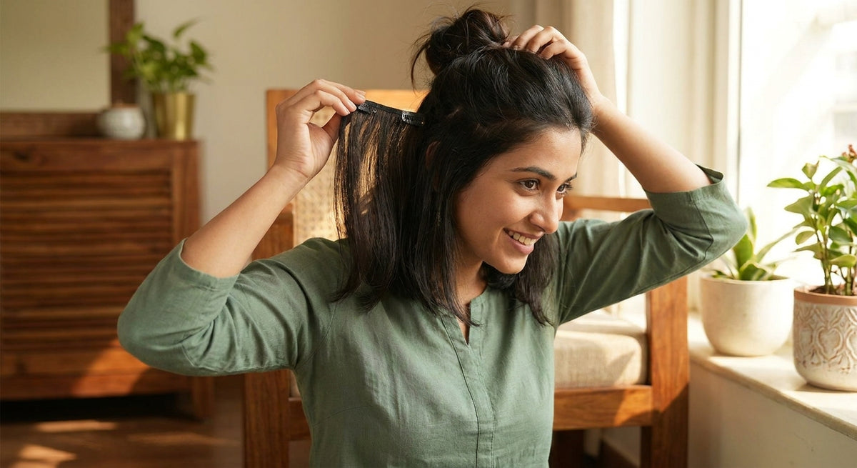 Best clip-on bun for short hair Indian women