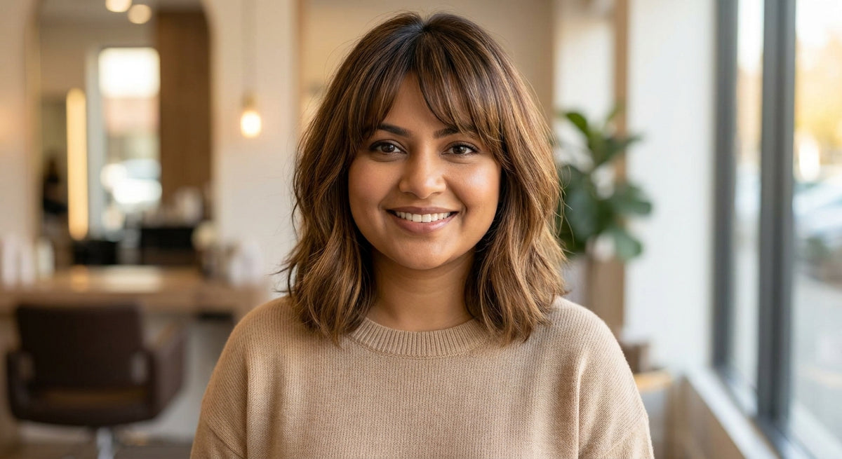 Best front fringe for round face Indian women