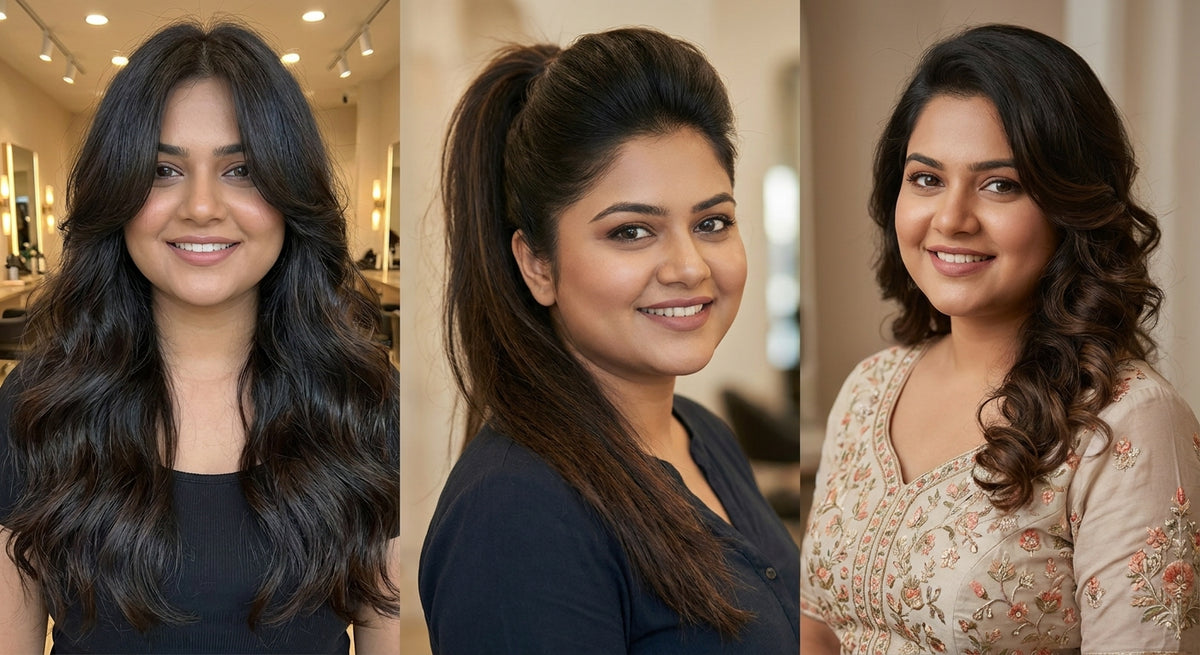 Hair extensions for round face Indian women: styles that actually work