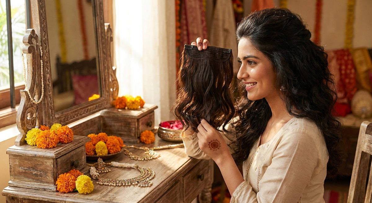 Best clip-in extensions for a Karva Chauth hairstyle — quick festival looks