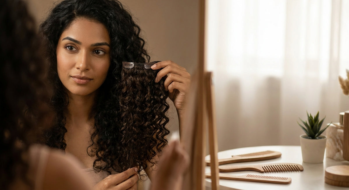 Curly clip-in hair extensions for Indian hair texture: what to look for
