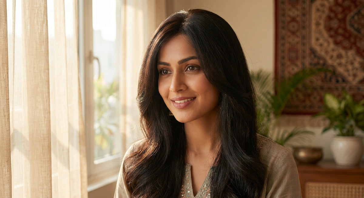 Best face-framing topper for a heart-shaped face in India