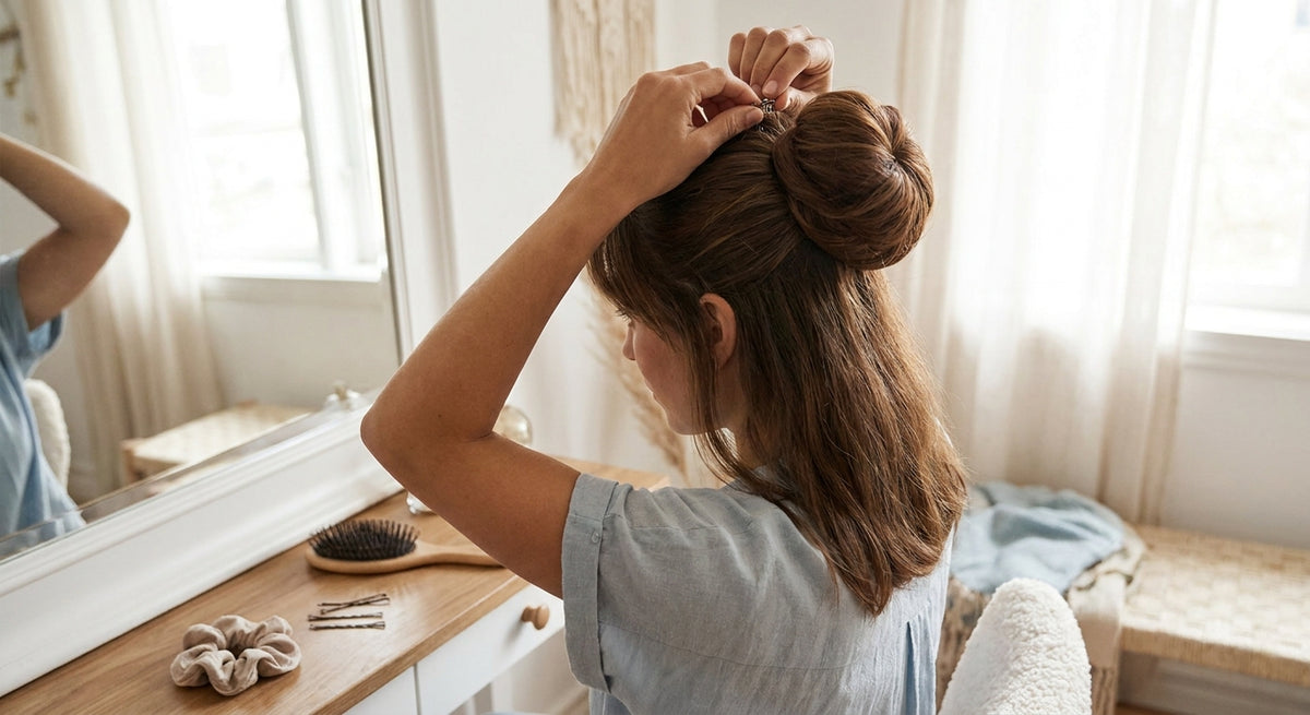 How to attach a clip-on bun for instant volume