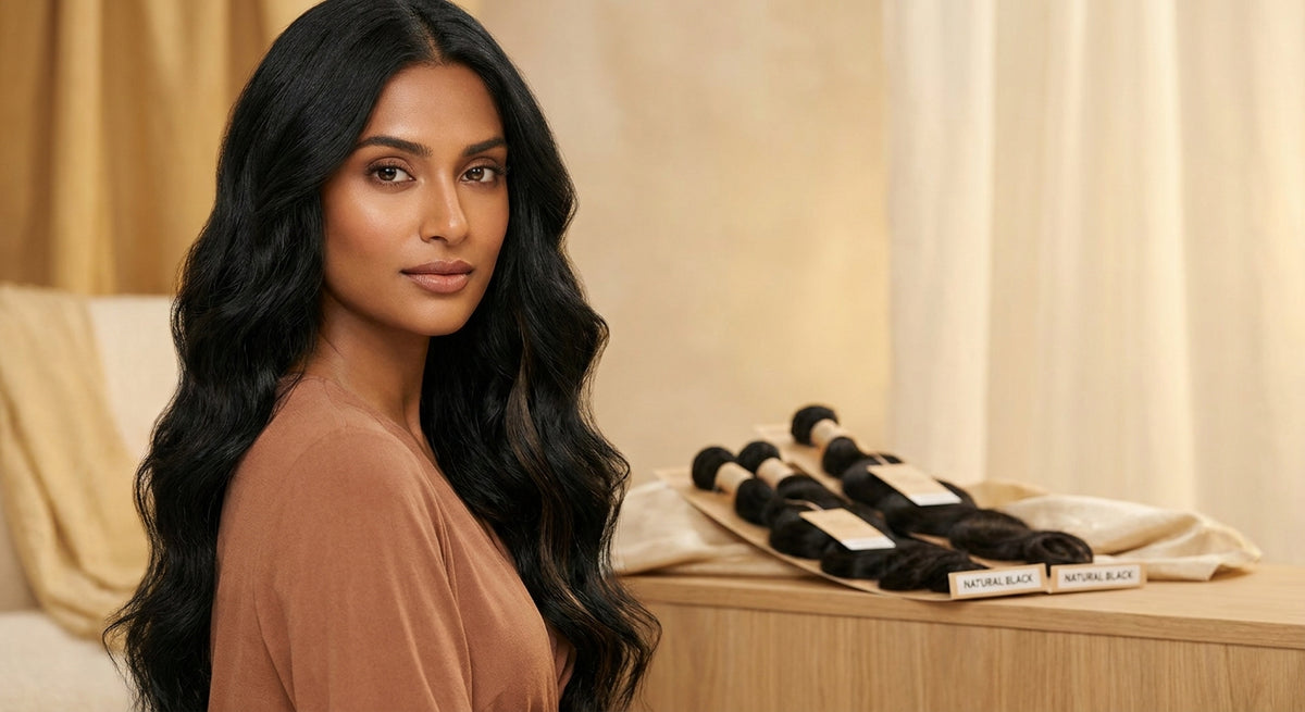 Natural black hair extensions for Indian skin tones: shade guide and best picks