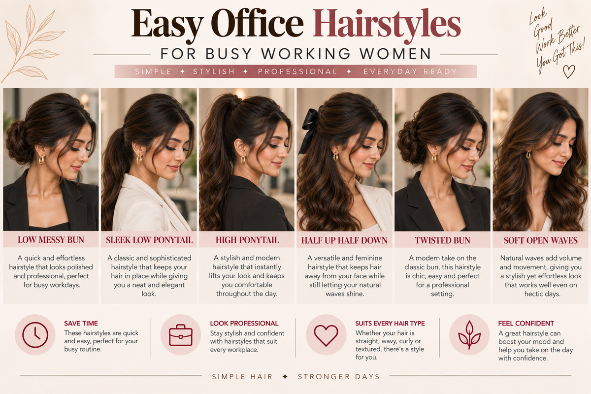 11 Easy Office Hairstyles for Busy Working Women