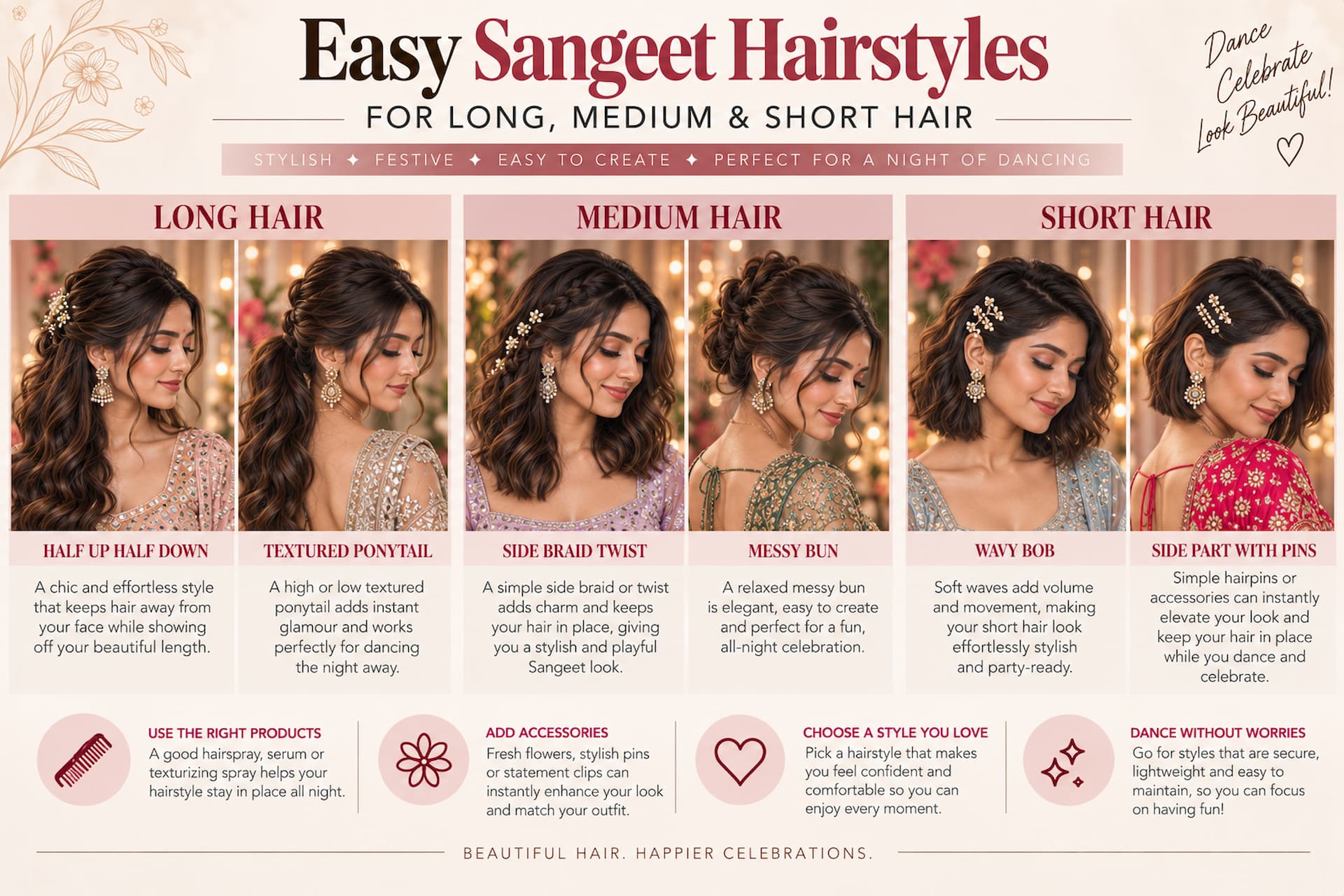 11 Easy Sangeet Hairstyles for Long, Medium & Short Hair