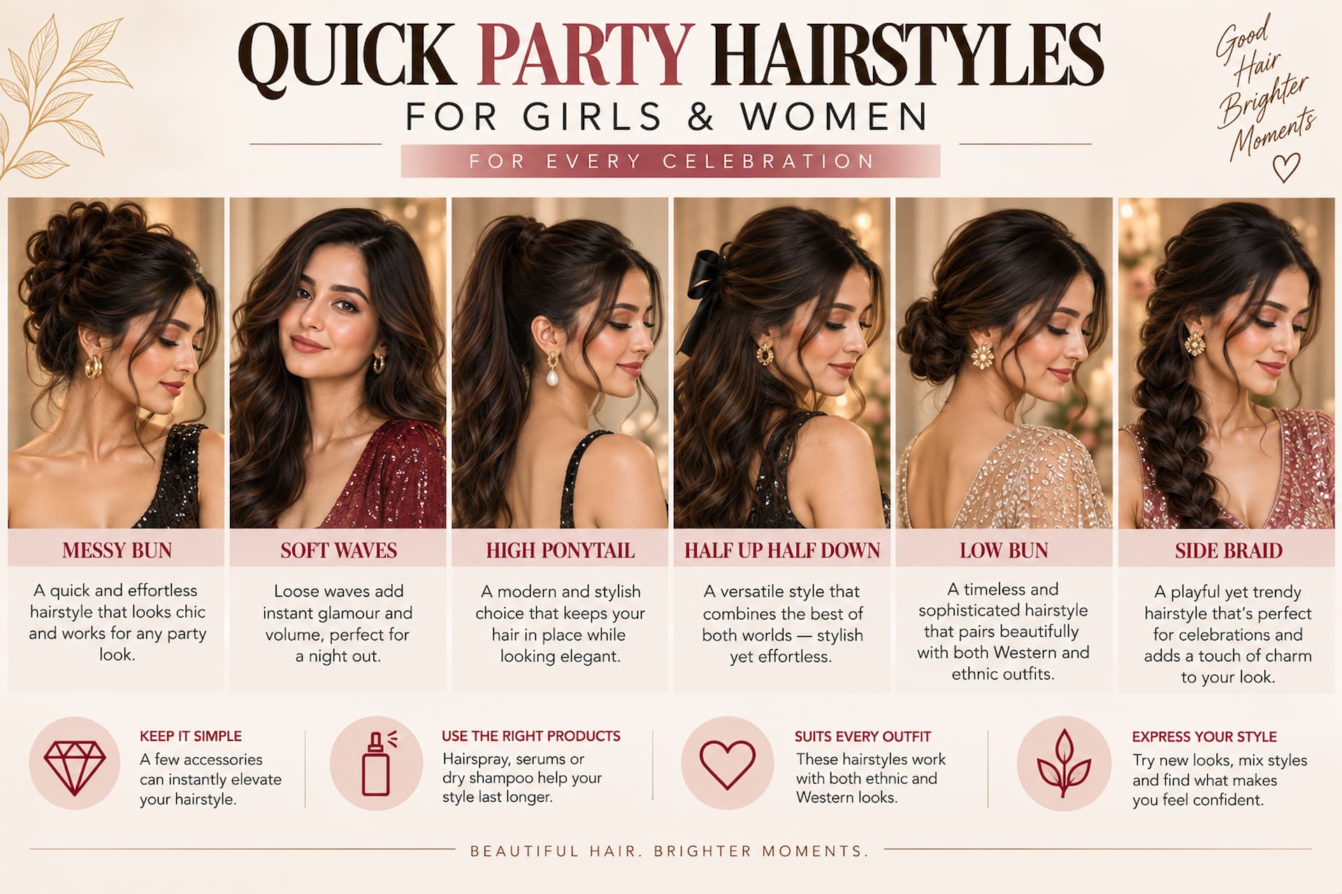 11 Quick Party Hairstyles for Girls & Women for Every Celebration