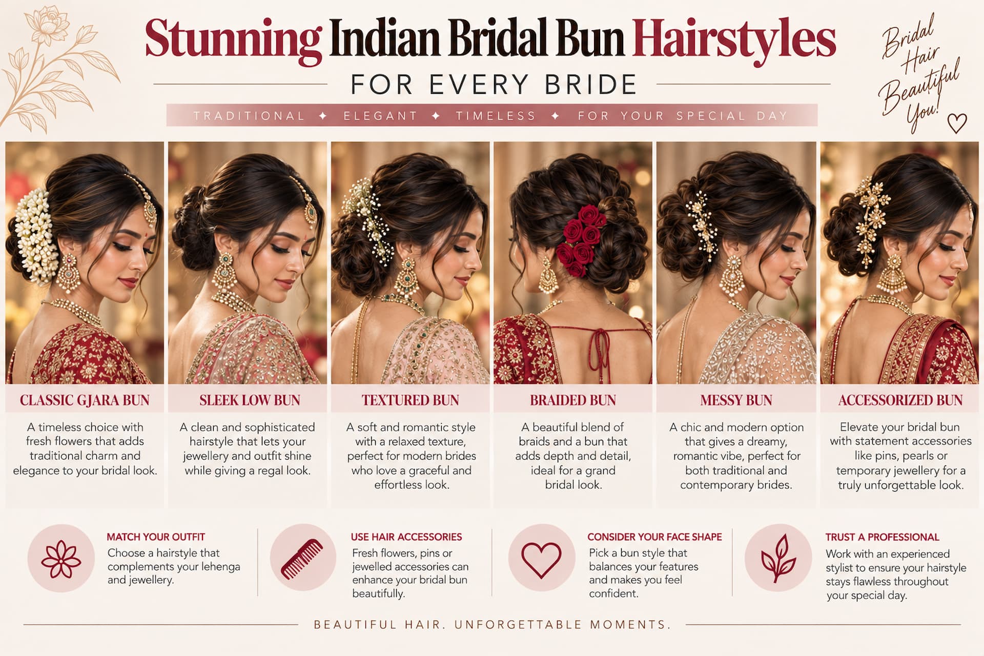13 Stunning Indian Bridal Bun Hairstyles for Every Bride