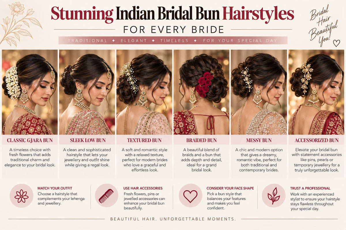 13 Stunning Indian Bridal Bun Hairstyles for Every Bride