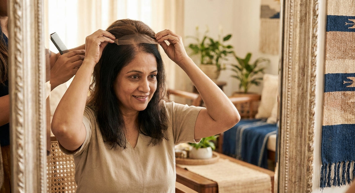 Lace topper for large coverage area: best options for thinning hair in India