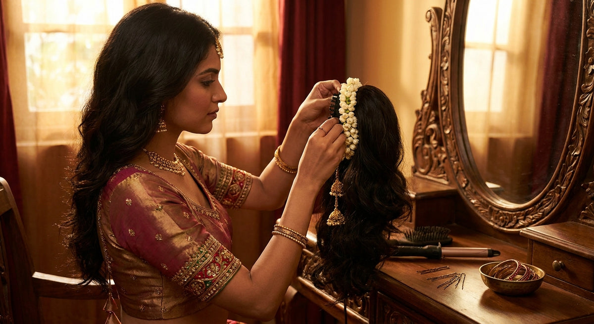 How to style a clip-on ponytail for an Indian wedding — step by step