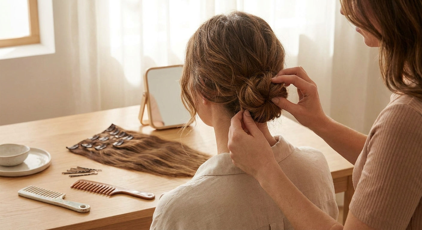 How to make a bun look natural with extensions