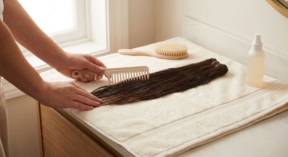 How to detangle human hair extensions after washing without breakage