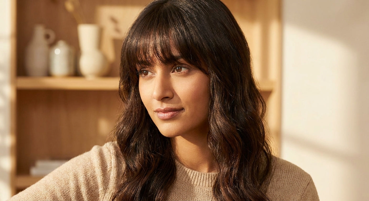 Best clip-in bangs for dark brown Indian hair