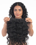5 Clip Ear to Ear Volumizer (Curly) Natural Black