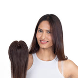 Mini Topper with Bangs Medium Chocolate Brown