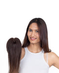 Mini Topper with Bangs Medium Chocolate Brown