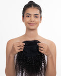 Curly Top Knot Natural Black