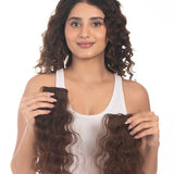 2 Clip Side Patches (Curly) Medium Chocolate Brown