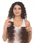 2 Clip Side Patches (Curly) Medium Chocolate Brown