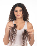 1 Clip Streaks Pair (Curly) Medium Chocolate Brown