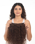 5 Clip Ear to Ear Volumizer (Curly) Medium Chocolate Brown