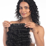 4 Clip Volumizer (Curly) Natural Black
