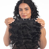 5 Clip Ear to Ear Volumizer (Curly) Natural Black