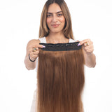 5 Clip Ear to Ear Volumiser Light Golden Brown
