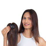 Mini Topper with Bangs Medium Chocolate Brown