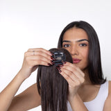 Mini Topper with Bangs Dark Brown