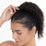 Curly Top Knot Natural Black