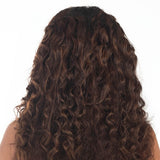 5 Clip Ear to Ear Volumizer (Curly) Medium Chocolate Brown