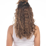 5 Clip Ear to Ear Volumizer (Curly) Light Golden Brown