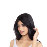Mini Topper with Bangs Natural Black
