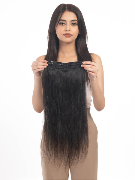 4 Clip Volumizer Dark Brown