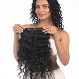 4 Clip Volumizer (Curly) Natural Black