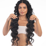 2 Clip Side Patches (Curly) Natural Black