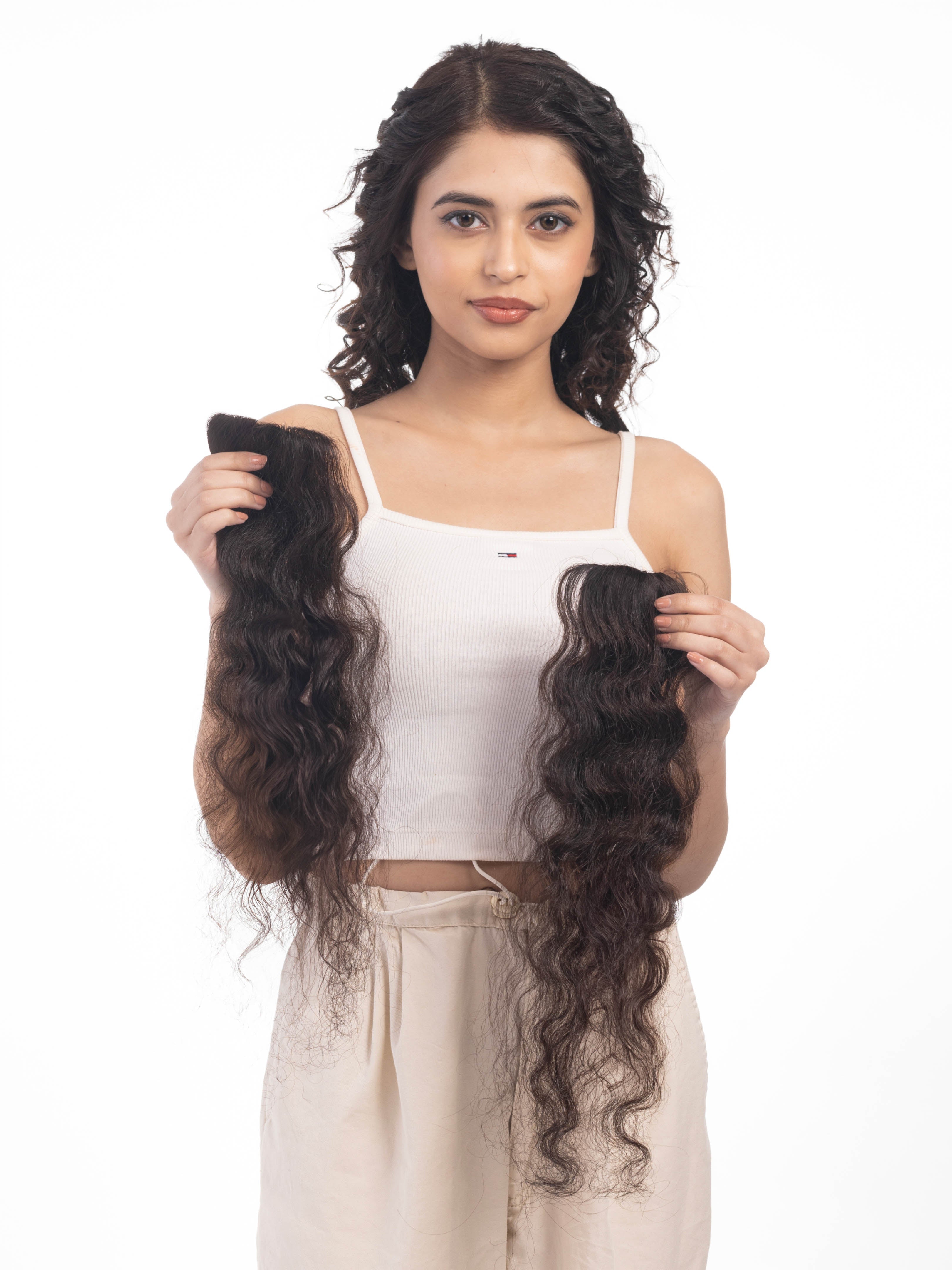 2 Clip Side Patches (Curly) Dark Brown