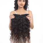 5 Clip Ear to Ear Volumizer (Curly) Dark Brown